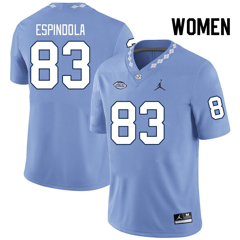 Women #83 Josh Espindola North Carolina Tar Heels College Football Jerseys Stitched Sale-Carolina Bl